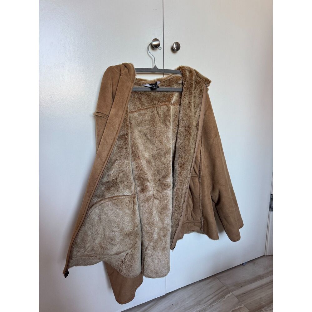 Vintage AERO faux suede/fur lined zip up hoodie size L (SO COMFY/COOL)